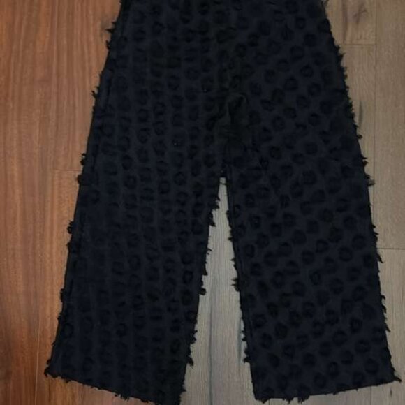 H&M Wide Leg Textured Dot Pants Trousers | High Waist Size 2 - Picture 4 of 5
